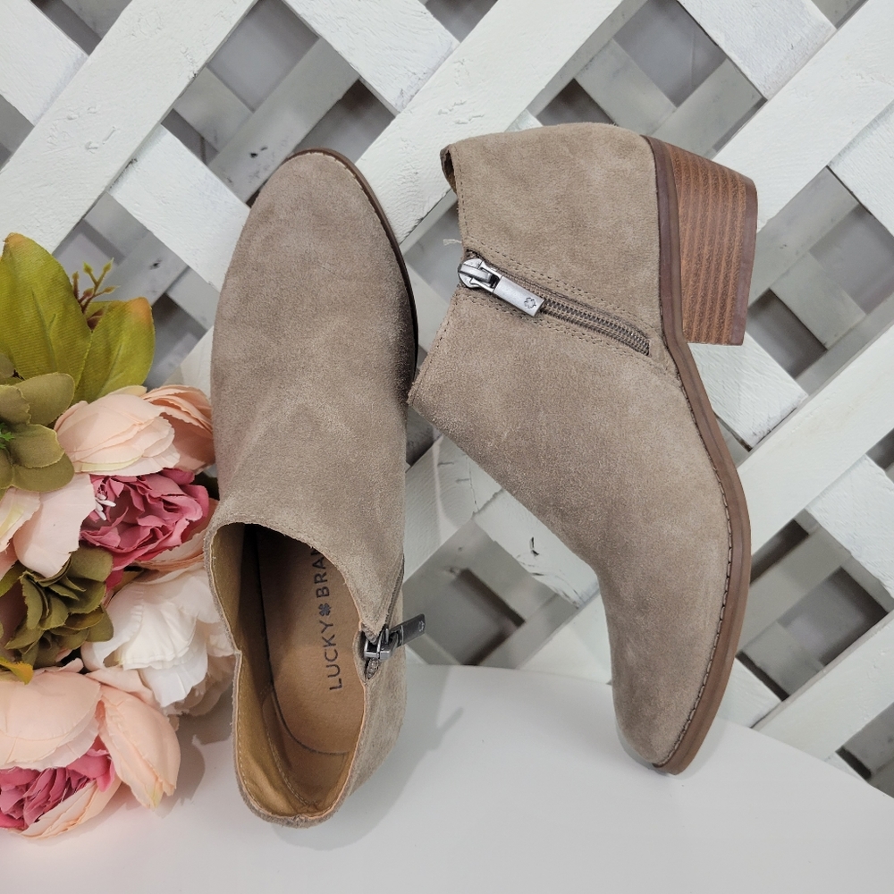 Lucky Brand Fenley Leather Booties Size 6.5